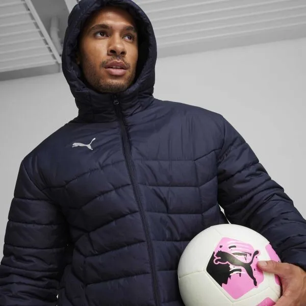 Puma TEAMFINAL BENCH JACKET Pánska zimná bunda, tmavo modrá, veľkosť