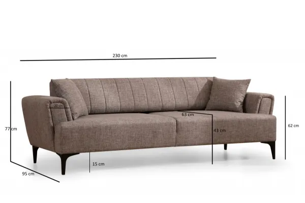 Hanah Home Třímístná rozkládací pohovka Hamlet 230 cm světle hnědá