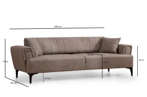 Hanah Home Třímístná rozkládací pohovka Hamlet 230 cm světle hnědá