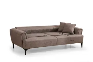 Hanah Home Třímístná rozkládací pohovka Hamlet 230 cm světle hnědá