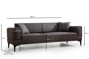 Hanah Home Třímístná rozkládací pohovka Horizon 230 cm tmavě šedá