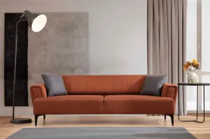 Hanah Home Třímístná rozkládací pohovka Hamlet 230 cm cihlově oranžová