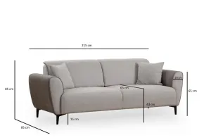 Hanah Home Třímístná rozkládací pohovka Aren 215 cm šedá