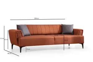 Hanah Home Třímístná rozkládací pohovka Hamlet 230 cm cihlově oranžová