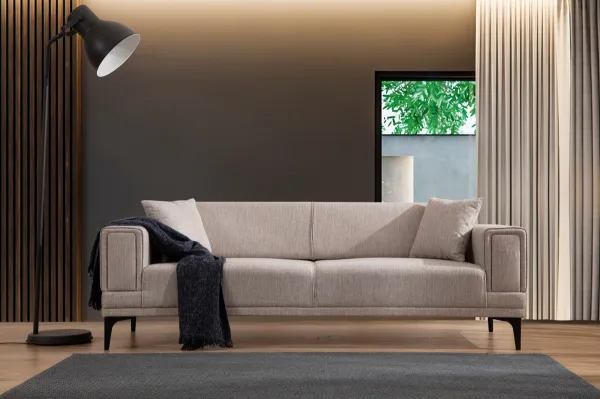 Hanah Home Třímístná rozkládací pohovka Horizon 230 cm světle hnědá
