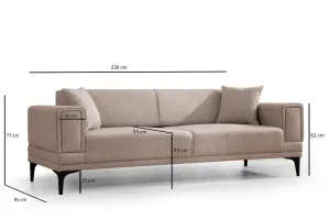 Hanah Home Třímístná rozkládací pohovka Horizon 230 cm světle hnědá