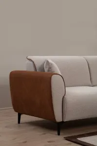 Hanah Home Třímístná rozkládací pohovka Aren 215 cm béžová/skořicová