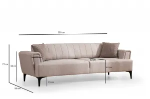 Hanah Home Třímístná rozkládací pohovka Hamlet 230 cm béžová