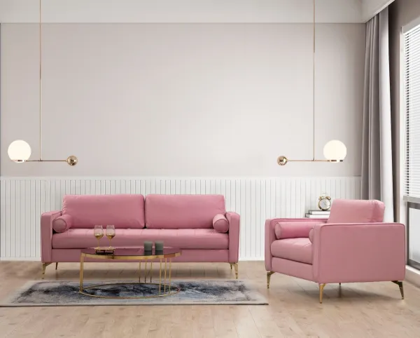 Hanah Home Křeslo Rome růžové/zlaté