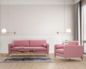 Hanah Home Křeslo Rome růžové/zlaté