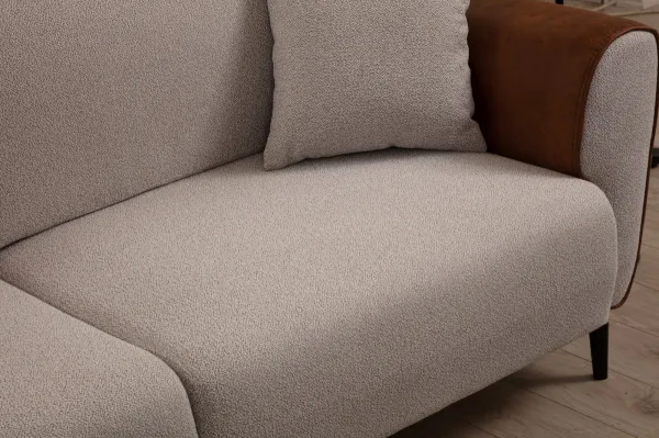 Hanah Home Třímístná rozkládací pohovka Aren 215 cm béžová/skořicová