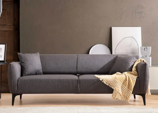 Hanah Home Třímístná rozkládací pohovka Belissimo 220 cm tmavě šedá