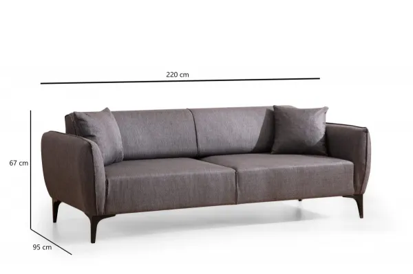 Hanah Home Třímístná rozkládací pohovka Belissimo 220 cm tmavě šedá
