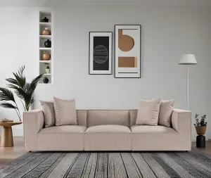 Hanah Home Třímístná pohovka Sora 325 cm pískově béžová