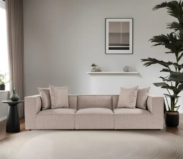 Hanah Home Třímístná pohovka Sora 325 cm pískově béžová