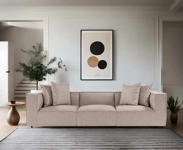 Hanah Home Třímístná pohovka Sora 325 cm pískově béžová