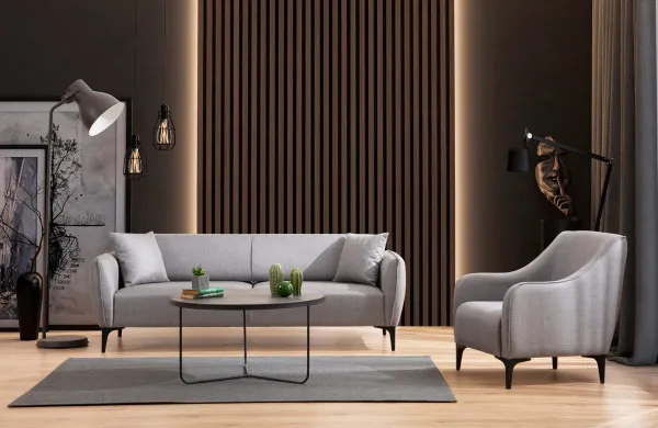 Hanah Home Třímístná rozkládací pohovka Belissimo 220 cm šedá