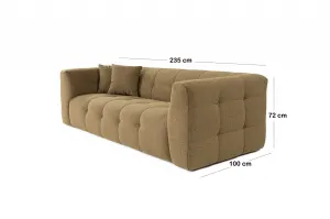 Hanah Home Třímístná pohovka Cady 235 cm khaki