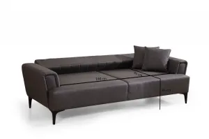 Hanah Home Třímístná rozkládací pohovka Hamlet 230 cm tmavě šedá