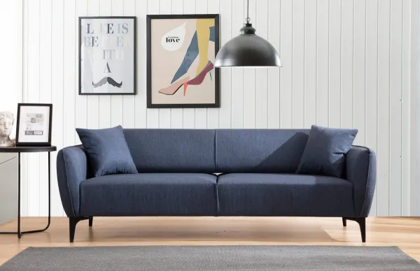 Hanah Home Třímístná rozkládací pohovka Belissimo 220 cm modrá