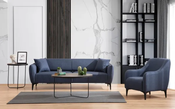 Hanah Home Třímístná rozkládací pohovka Belissimo 220 cm modrá