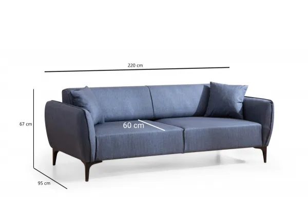 Hanah Home Třímístná rozkládací pohovka Belissimo 220 cm modrá