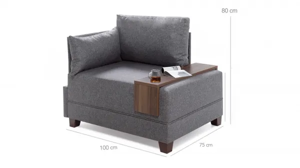 Hanah Home Křeslo Fly levé antracitové