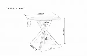Signal Jídelní stůl Talia II 90 cm ořech/černý