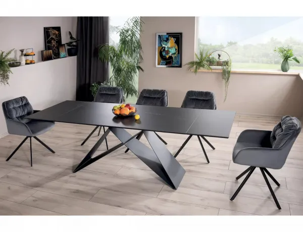 Signal Jídelní rozkládací stůl Westin 160/240 cm keramika černý/černý mramor