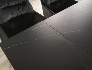 Signal Jídelní rozkládací stůl Westin 160/240 cm keramika černý/černý mramor