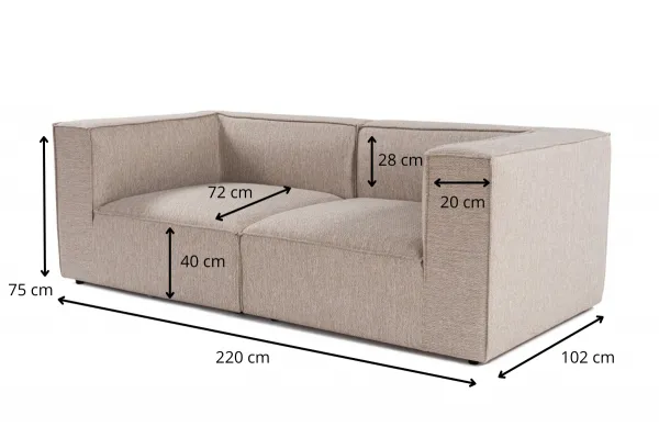 Hanah Home Dvoumístná pohovka Sora 220 cm pískově béžová