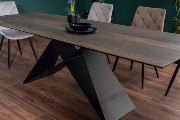 Signal Jídelní rozkládací stůl Westin 160/240 cm keramika černý/hnědý