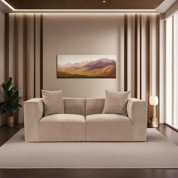 Hanah Home Dvoumístná pohovka Sora 220 cm cappucino