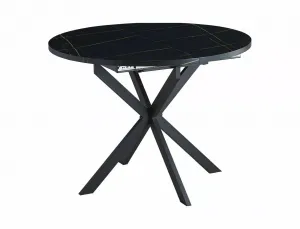 Signal Jídelní rozkládací stůl Gaston 100/135 cm černý mramor/černý