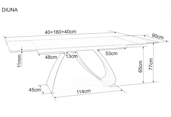 Signal Jídelní rozkládací stůl Diuna 160/240 cm keramika černý mramor/černý