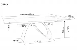 Signal Jídelní rozkládací stůl Diuna 160/240 cm keramika černý mramor/černý