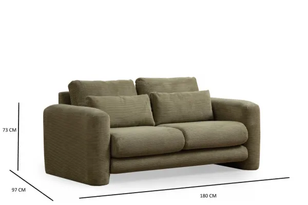 Hanah Home Dvoumístná pohovka Lily 180 cm zelená