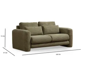 Hanah Home Dvoumístná pohovka Lily 180 cm zelená