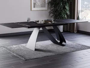 Signal Jídelní rozkládací stůl Diuna 160/240 cm keramika černý mramor/černý