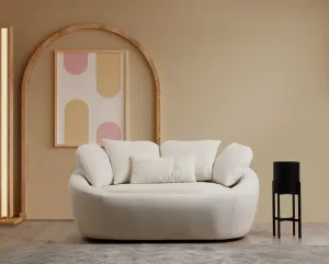 Hanah Home Dvoumístná pohovka Midye 155 cm krémová