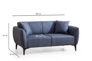 Hanah Home Dvoumístná pohovka Belissimo 180 cm modrá