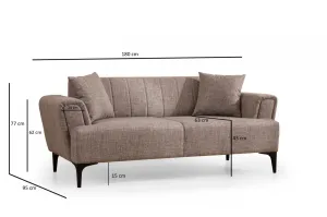 Hanah Home Dvoumístná pohovka Hamlet 180 cm světle hnědá
