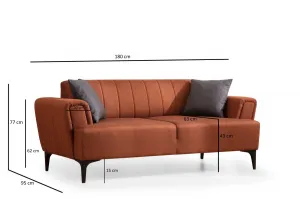 Hanah Home Dvoumístná pohovka Hamlet 180 cm cihlová