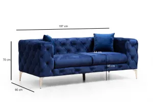 Hanah Home Dvojmiestna pohovka Como 197 cm modrá