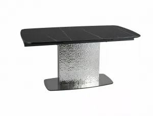 Signal Jedálenský rozkladací stôl Moncler 160/240 cm keramika čierny mramor/strieborný