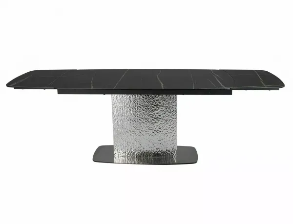 Signal Jedálenský rozkladací stôl Moncler 160/240 cm keramika čierny mramor/strieborný