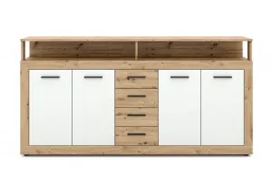 Vivaldi Komoda Luna 190 cm dub Artisan/biela