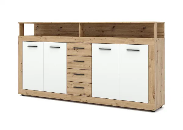 Vivaldi Komoda Luna 190 cm dub Artisan/biela