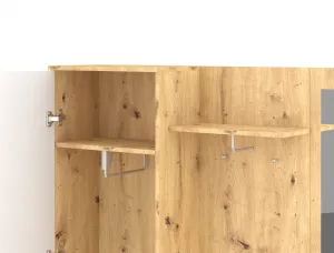 Vivaldi Predsieňová stena Trio so zrkadlom 145 cm dub Artisan/biela