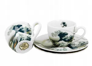 Duo Sada 2 ks šálok s podšálkou Hokusai The Great Wave 90 ml viacfarebná